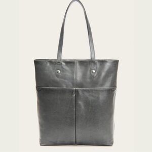 Frye Gray Leather Tote Bag